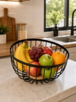 Frutero de Hierro con Base de Bambú - Imagen 2