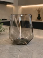 Vaso geométrico de vidrio 318ml x2